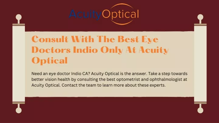 consult with the best eye doctors indio only