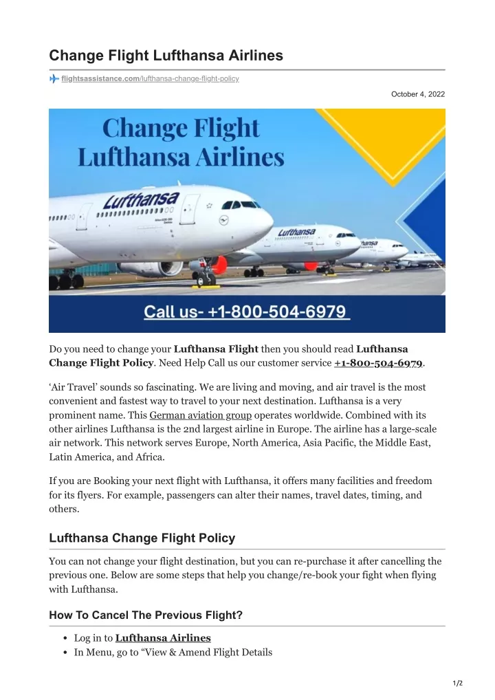 change flight lufthansa airlines