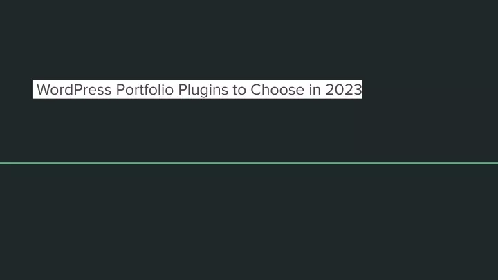 wordpress portfolio plugins to choose in 2023