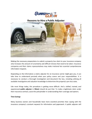 reasons to hire a public adjuster