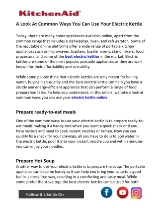 a look at common ways you can use your electric