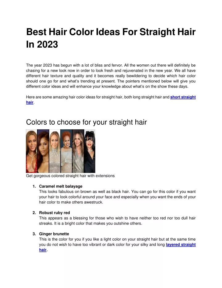 best hair color ideas for straight hair in 2023