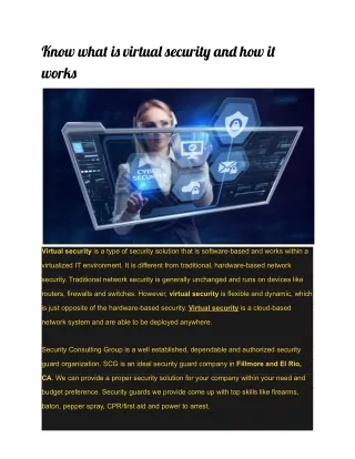 know wha i virtua securit an how i work