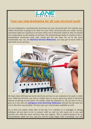 Your one-stop destination for all your electrical needs