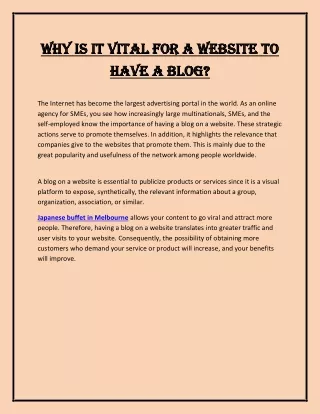 Why is it vital for a website to have a blog
