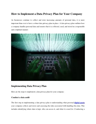How to Implement a Data Privacy Plan for Your Company