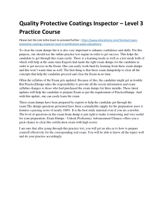 quality protective coatings inspector level