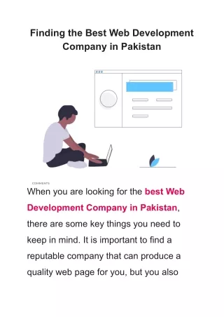 Finding the Best Web Development Company in Pakistan