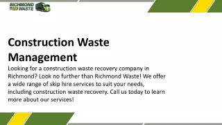 construction waste management looking