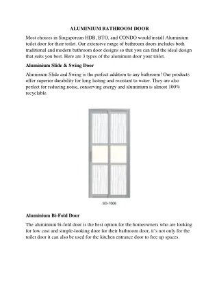Aluminium Bathroom Door | Aluminium Slide & Swing Door for Toilet