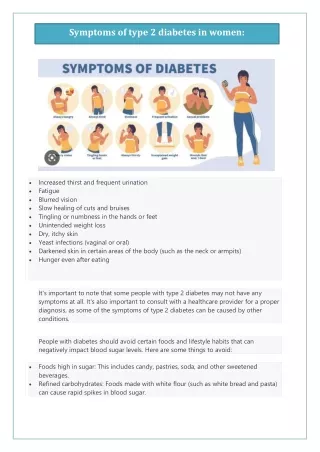 Symptoms of type 2 diabetes in women