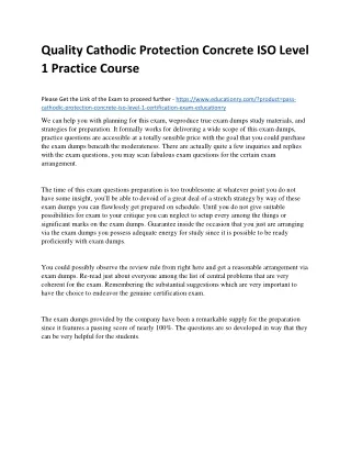 quality cathodic protection concrete iso level