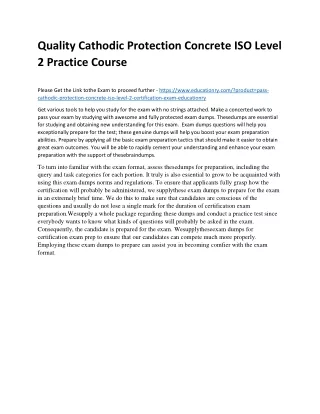 quality cathodic protection concrete iso level