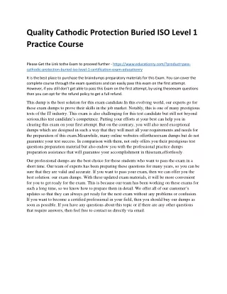 quality cathodic protection buried iso level