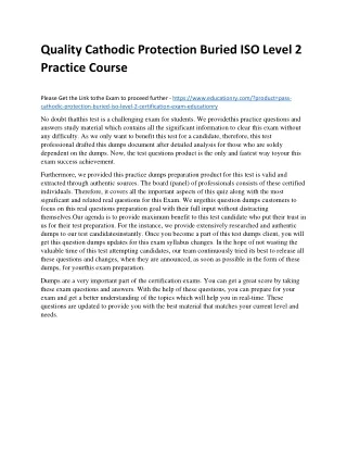 quality cathodic protection buried iso level
