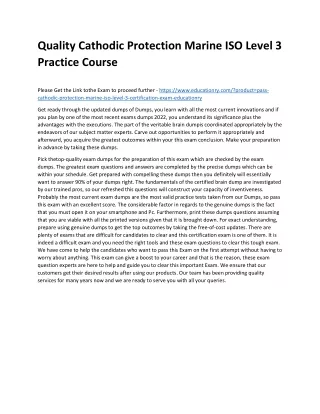 quality cathodic protection marine iso level