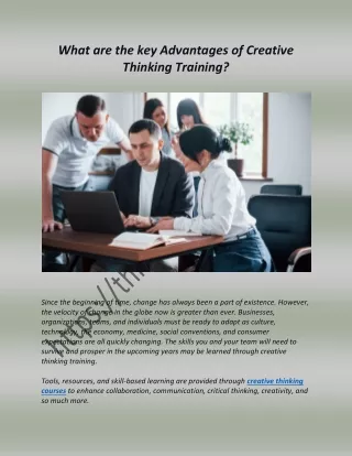 What are the key advantages of creative thinking training?