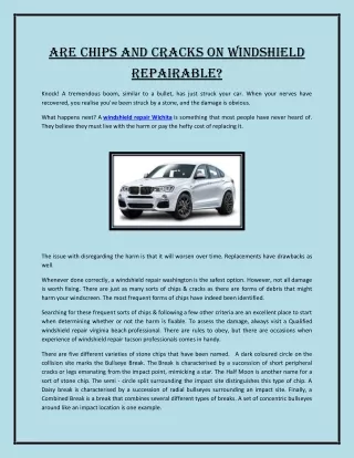 Are Chips and Cracks on Windshield Repairable (1)