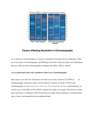 factors affecting resolution in chromatography
