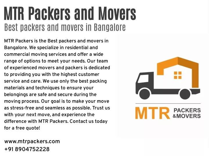 mtr packers and movers