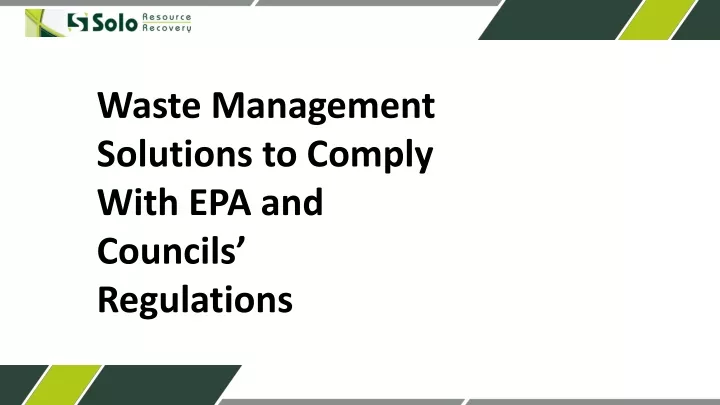 waste management solutions to comply with