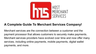 a complete guide to merchant services company