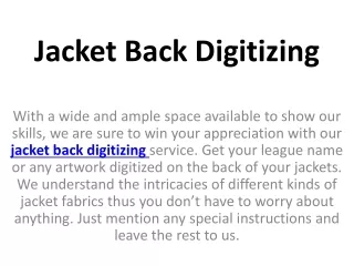 jacket back digitizing