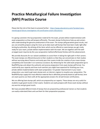 practice metallurgical failure investigation