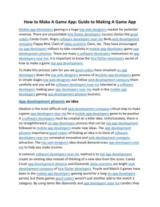 how to make a game app guide to making a game app