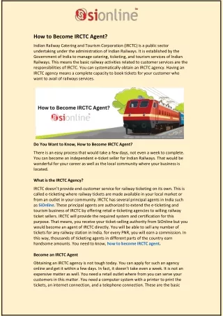 how to become irctc agent