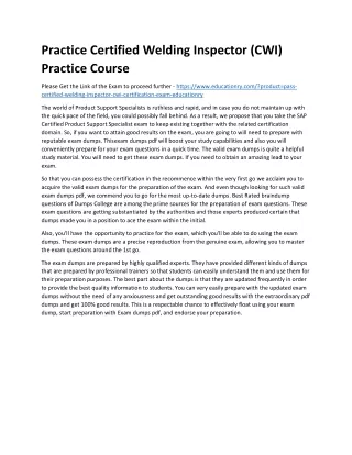 practice certified welding inspector cwi practice