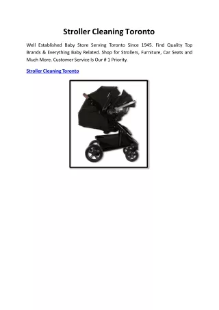 Stroller Cleaning Toronto