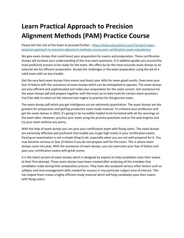 learn practical approach to precision alignment