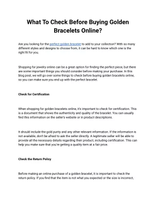 What To Check Before Buying Golden Bracelets Online_
