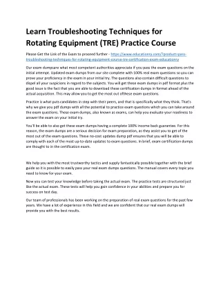 learn troubleshooting techniques for rotating