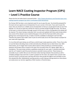 learn nace coating inspector program cip1 level
