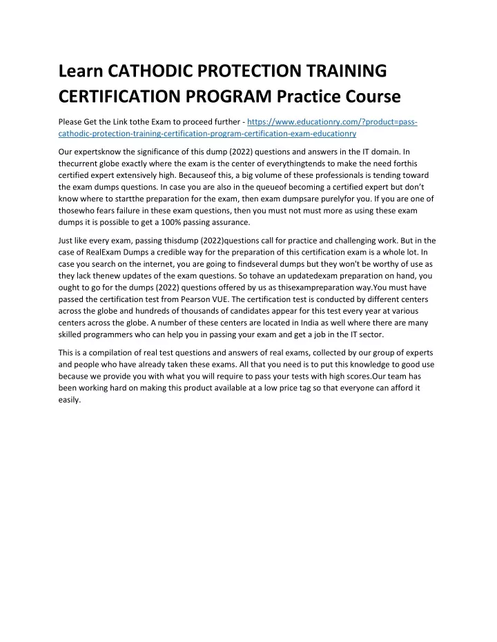 learn cathodic protection training certification