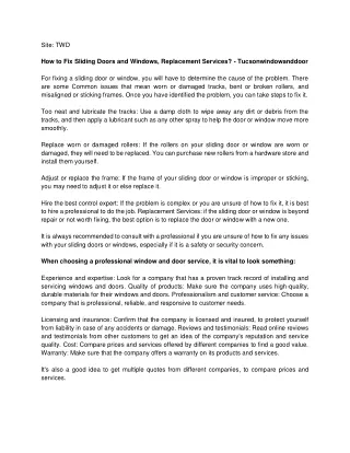 site twd how to fix sliding doors and windows