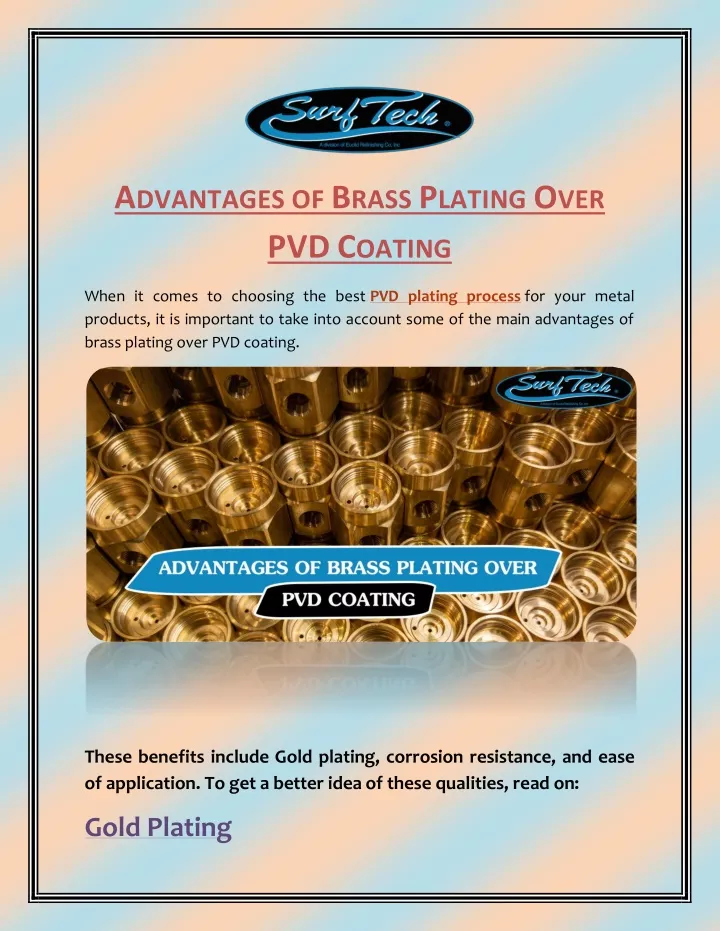 PPT - Advantages of Brass Plating Over PVD Coating PowerPoint Presentation - ID:11923294