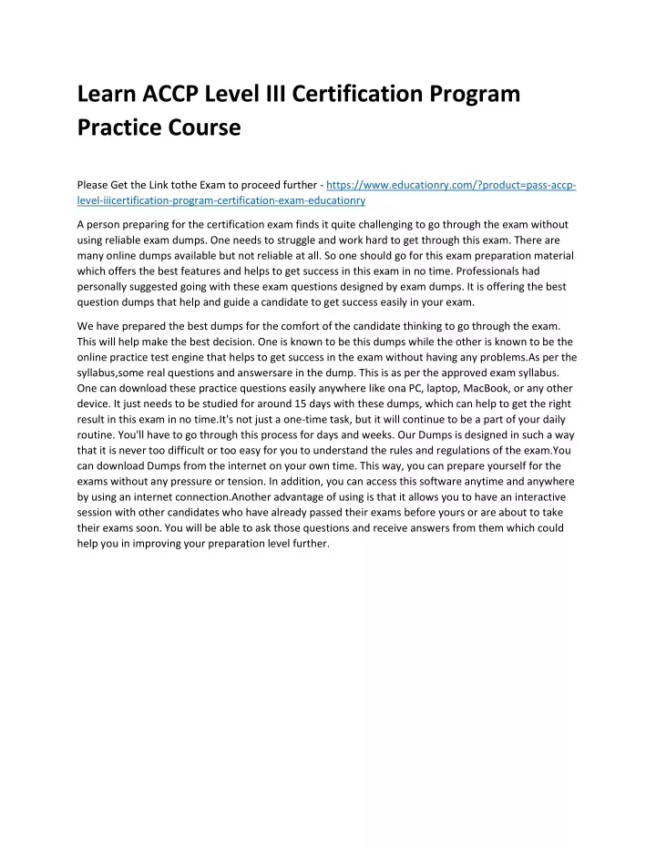 learn accp level iii certification program