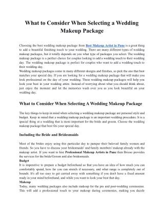 What to Consider When Selecting a Wedding Makeup Package