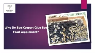 Why Do Bee Keepers Give Bee Food Supplement