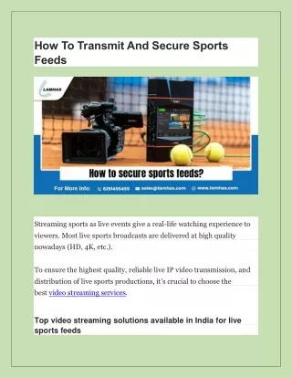 how to transmit and secure sports feeds