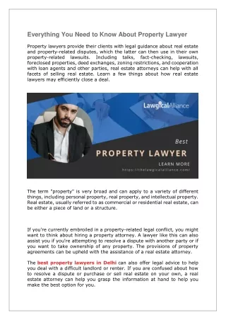 Everything You Need to Know About Property Lawyer