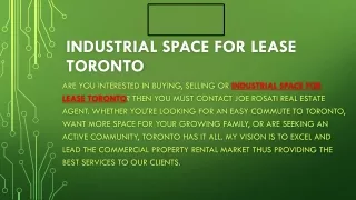 Industrial space for lease Toronto