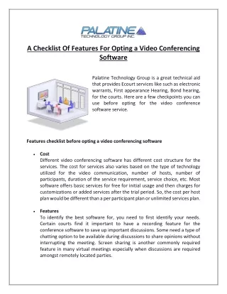 a checklist of features for opting a video