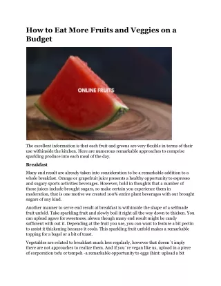 how to eat more fruits and veggies on a budget
