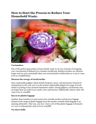 how to start the process to reduce your household