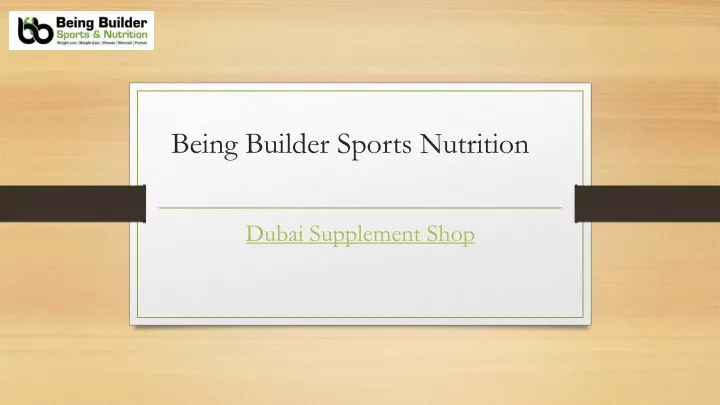 being builder sports nutrition