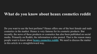 What do you know about heaux cosmetics reddit